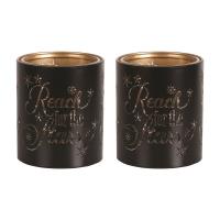 Aroma Black & Gold Reach for the Stars 2 Tealight & Votive Holder Set Extra Image 1 Preview